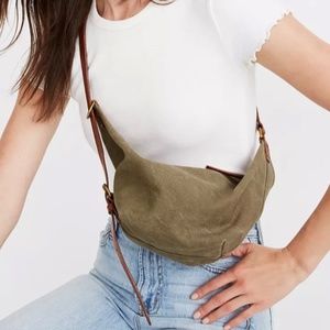 Madewell canvas leather sling bag purse